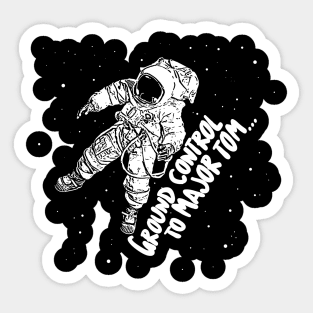 Major Tom Astronaut Space Typographic Design Sticker